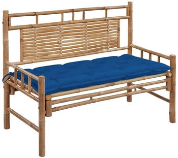furnicato Gartenbank mit Auflage 120 cm Bambus (M608292)