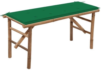 furnicato Klappbare Gartenbank mit Auflage 118 cm Bambus (M608245)