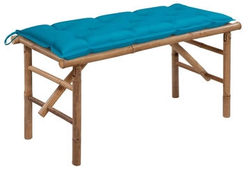 furnicato Klappbare Gartenbank mit Auflage 118 cm Bambus (M608259)