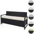 MCW Poly-Rattan 3er Sitzbank F39 anthrazit Kissen creme