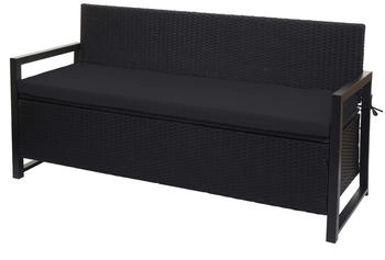 MCW Poly-Rattan 3er Sitzbank F39 anthrazit Kissen schwarz