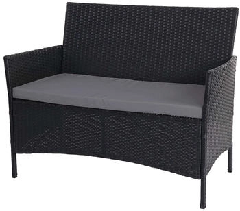MCW Poly-Rattan Gartenbank Hamar anthrazit Kissen anthrazit