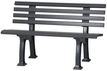 Proregal Gartenbank Antigua 2-Sitzer graphitgrau 74 x 120 x 54 cm Kunststoff