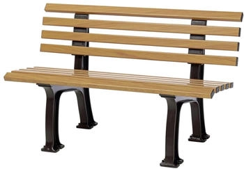 Proregal Gartenbank Antigua 2-Sitzer Holzoptik 74 x 120 x 54 cm Kunststoff