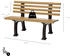 Proregal Gartenbank Antigua 2-Sitzer Holzoptik 74 x 120 x 54 cm Kunststoff