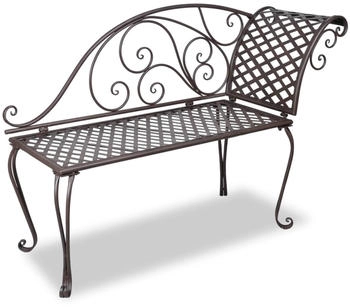 furnicato Garten-Chaiselongue 128 cm Stahl antik braun (M608613)