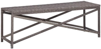 furnicato Gartenbank 120 cm Polyrattan grau (M608724)