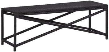 furnicato Gartenbank 120 cm Polyrattan schwarz (M608723)