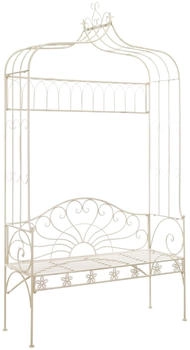 furnicato Gartenbank 122 cm Eisen antik weiß (M608692)