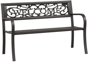 furnicato Gartenbank 125 cm Stahl schwarz (M608526)