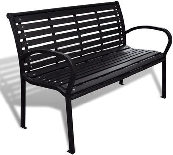 furnicato Gartenbank 125 cm Stahl/WPC schwarz (M608622)
