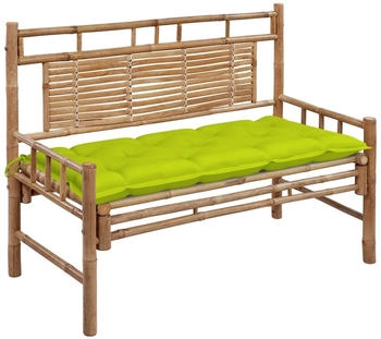 furnicato Gartenbank mit Auflage 120 cm Bambus (M608293)