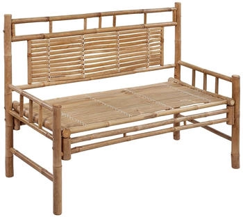 furnicato Gartenbank mit Auflage 120 cm Bambus (M608287)