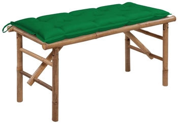furnicato Klappbare Gartenbank mit Auflage 118 cm Bambus (M608260)