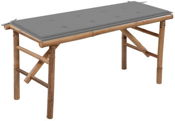 furnicato Klappbare Gartenbank mit Auflage 118 cm Bambus (M608241)