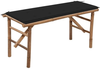 furnicato Klappbare Gartenbank mit Auflage 118 cm Bambus (M608247)