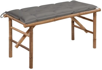 furnicato Klappbare Gartenbank mit Auflage 118 cm Bambus (M608256)