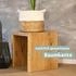 holz4home Massivholz Hocker Bank aus Eiche mit Baumkante XS