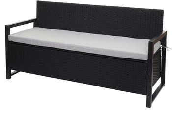 MCW Poly-Rattan 3er Sitzbank F39 anthrazit Kissen grau