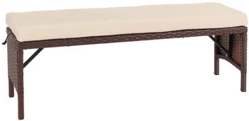 MCW Poly-Rattan Sitzbank G16 braun Kissen creme