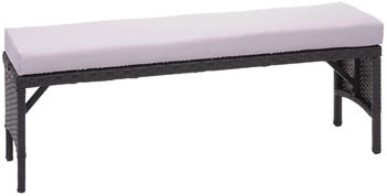 MCW Poly-Rattan Sitzbank G16 schwarz Kissen hellgrau