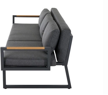 Siena Garden 3er-Loungesofa Calera verstellbar 90,3 x 219 x 76,7 cm anthrazit