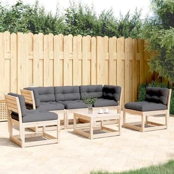vidaXL 5-tlg Garten-Sofagarnitur mit Kissen Massivholz Kiefer Modell 6 vidaXL 5-tlg Garten-Sofagarnitur mit Kissen Massivholz Kiefer Modell 6