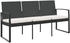 vidaXL Gartenbank 3-Sitzer mit Kissen PP-Rattan schwarz
