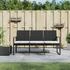 vidaXL Gartenbank 3-Sitzer mit Kissen PP-Rattan schwarz