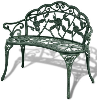 furnicato Gartenbank 100 cm Aluminiumguss grün