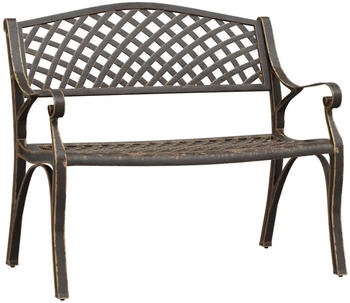furnicato Gartenbank 102 cm Aluminiumguss bronzefarben