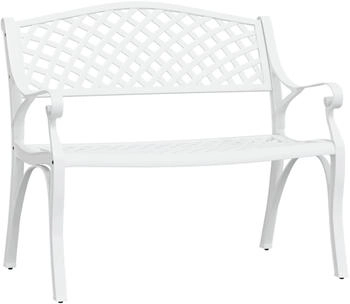 furnicato Gartenbank 102 cm Aluminiumguss weiß