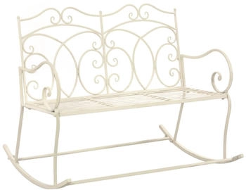 furnicato Gartenbank 104 cm Eisen antik weiß