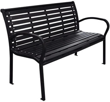furnicato Gartenbank 116 cm Stahl/WPC schwarz