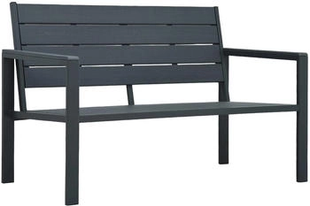 furnicato Gartenbank 120 cm HDPE Holzoptik grau