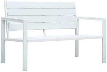 furnicato Gartenbank 120 cm HDPE Holzoptik weiß