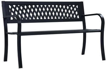furnicato Gartenbank 120 cm Stahl schwarz