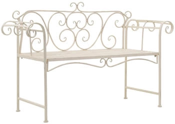 furnicato Gartenbank 132 cm Metall antik weiß
