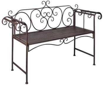 furnicato Gartenbank 132 cm Stahl antik braun