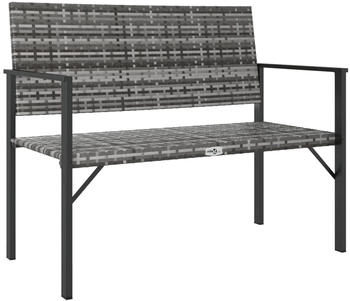 furnicato Gartenbank 2-Sitzer Polyrattan grau