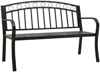 furnicato Gartenbank mit Tisch 120 cm Stahl schwarz