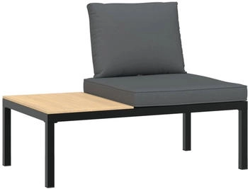 furnicato Gartenbank mit Kissen schwarz Aluminium