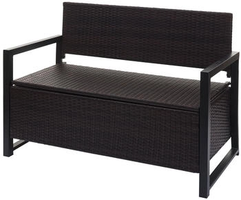 MCW Poly-Rattan 2er Sitzbank F39 braun Kissen schwarz