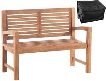 CLP Gartenbank Teakbank 120 cm mit Abdeckhaube 120 cm x 92 cm x 59 cm (800000593220)