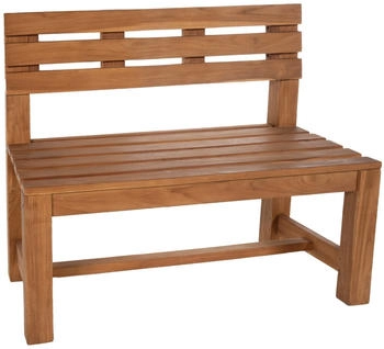 CLP Gartenbank Augusta Teakholz mit Rückenlehne 120 cm x 85 cm x 50 cm (325195)
