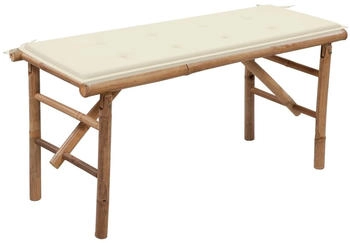 furnicato Klappbare Gartenbank mit Auflage 118 cm Bambus (M608242)