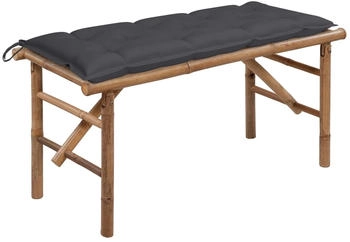 furnicato Klappbare Gartenbank mit Auflage 118 cm Bambus (M608255)