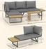 Outsunny Gartenmöbel-Set Akazienholz Stahl 175L x 65B x 70H cm Hellgrau