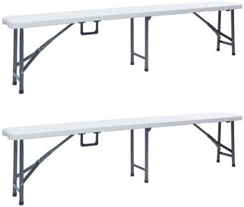 furnicato Klappbare 2 Stk. 180 cm HDPE Weiß