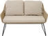 Siena Garden 2-er Diningbank Kansas 69 cm x 135 cm x 85,5 cm Taupe